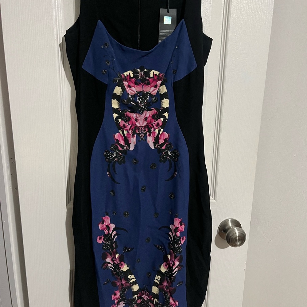 Just Cavalli Black and Blue Sleeveless Dress